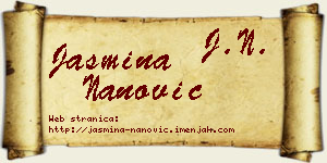Jasmina Nanović vizit kartica